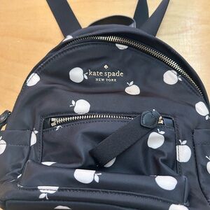 Kate Spade Black Apple Print Backpack